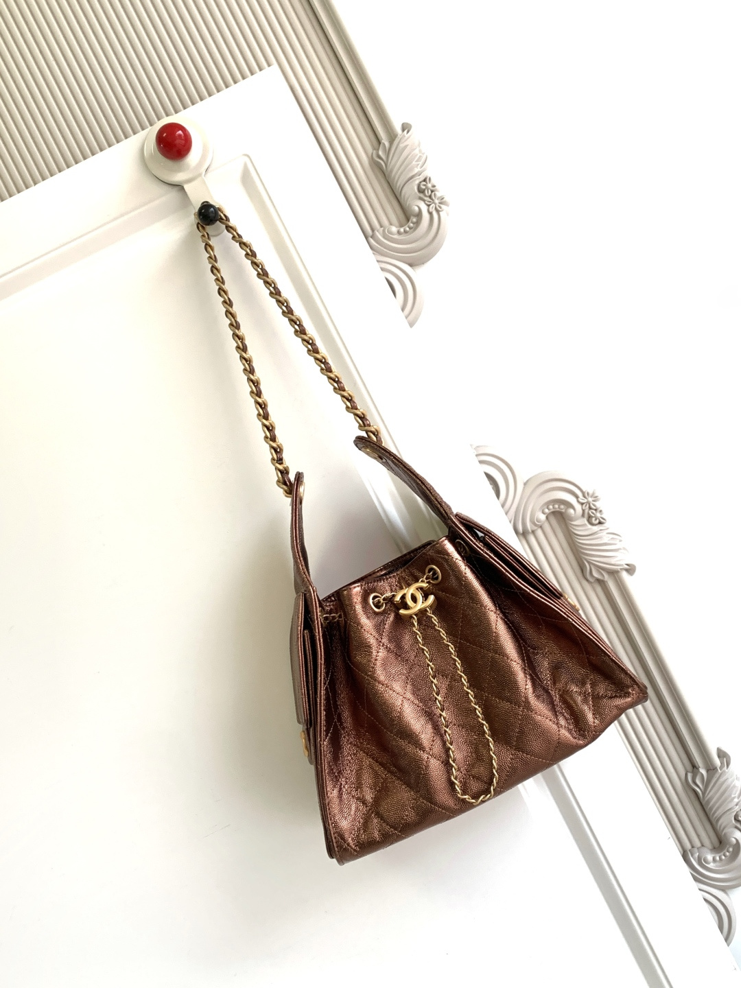 Chanel Style Black Leather Hobo Bag Lookbook Reference image 1