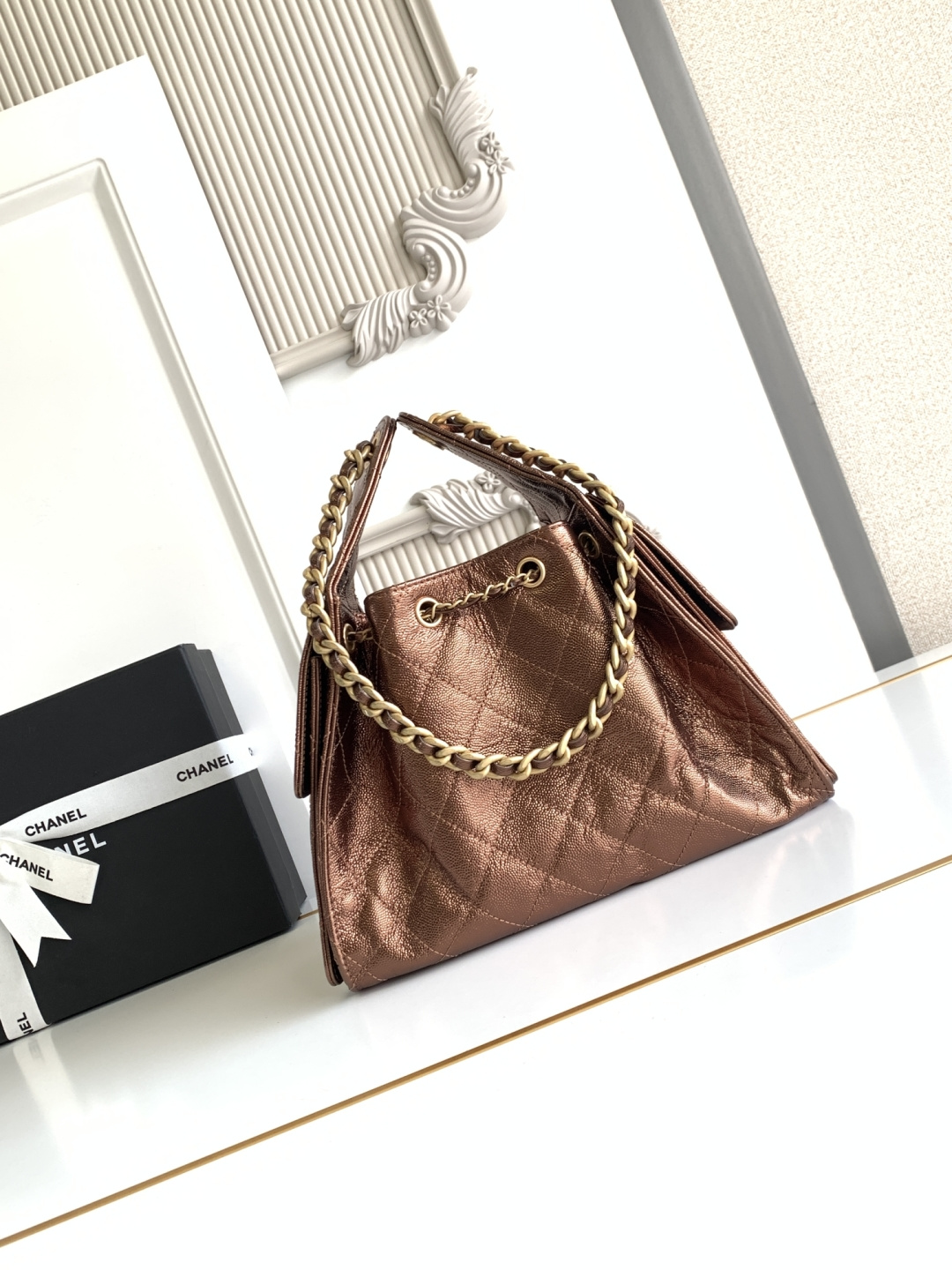 Chanel Style Black Leather Hobo Bag style reference detail image 3 from source 785867