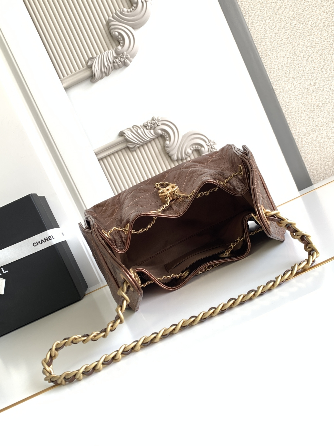 Chanel Style Black Leather Hobo Bag style reference detail image 6 from source 785867
