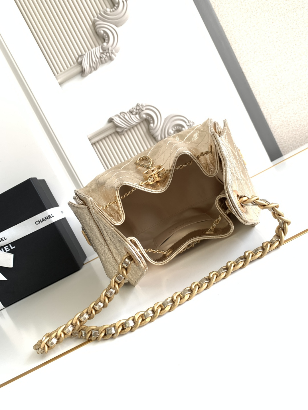 Chanel Style Black Leather Hobo Bag style reference detail image 6 from source 785858