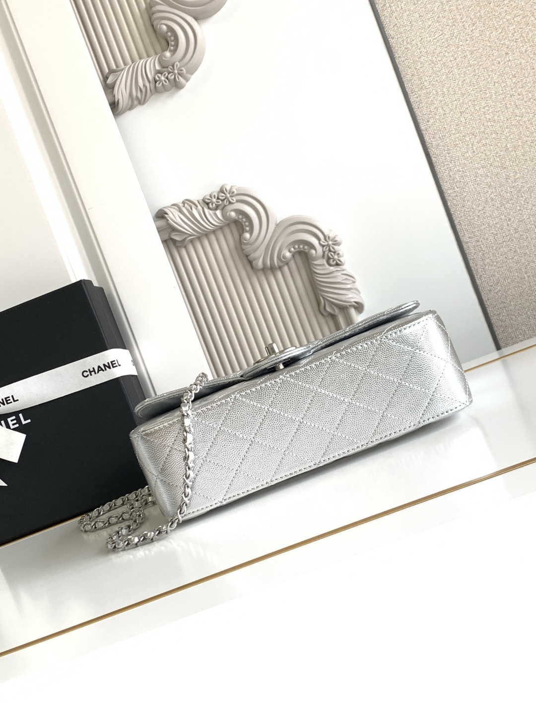 Chanel CHANEL 25b双C调节扣方胖子、回归款双logo链条包 感的小球纹