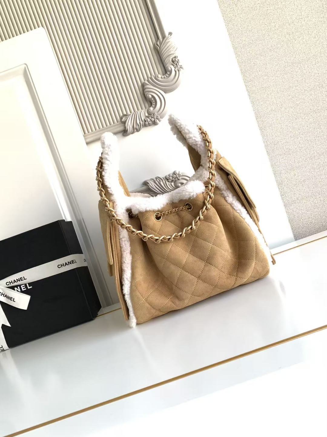 Chanel Style Black Leather Hobo Bag style reference detail image 3 from source 785917