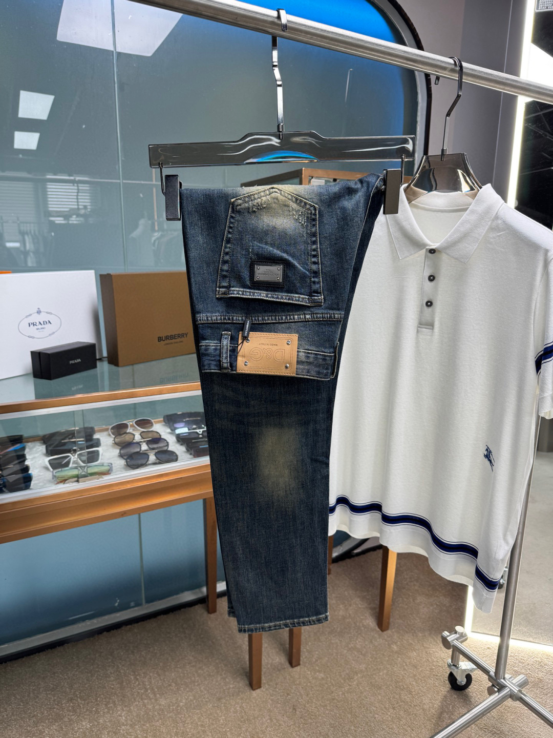High-Quality Men’s Leisure Jeans, Full Cotton, Various Sizes, Ideal for Leisure Activities - 图片 1