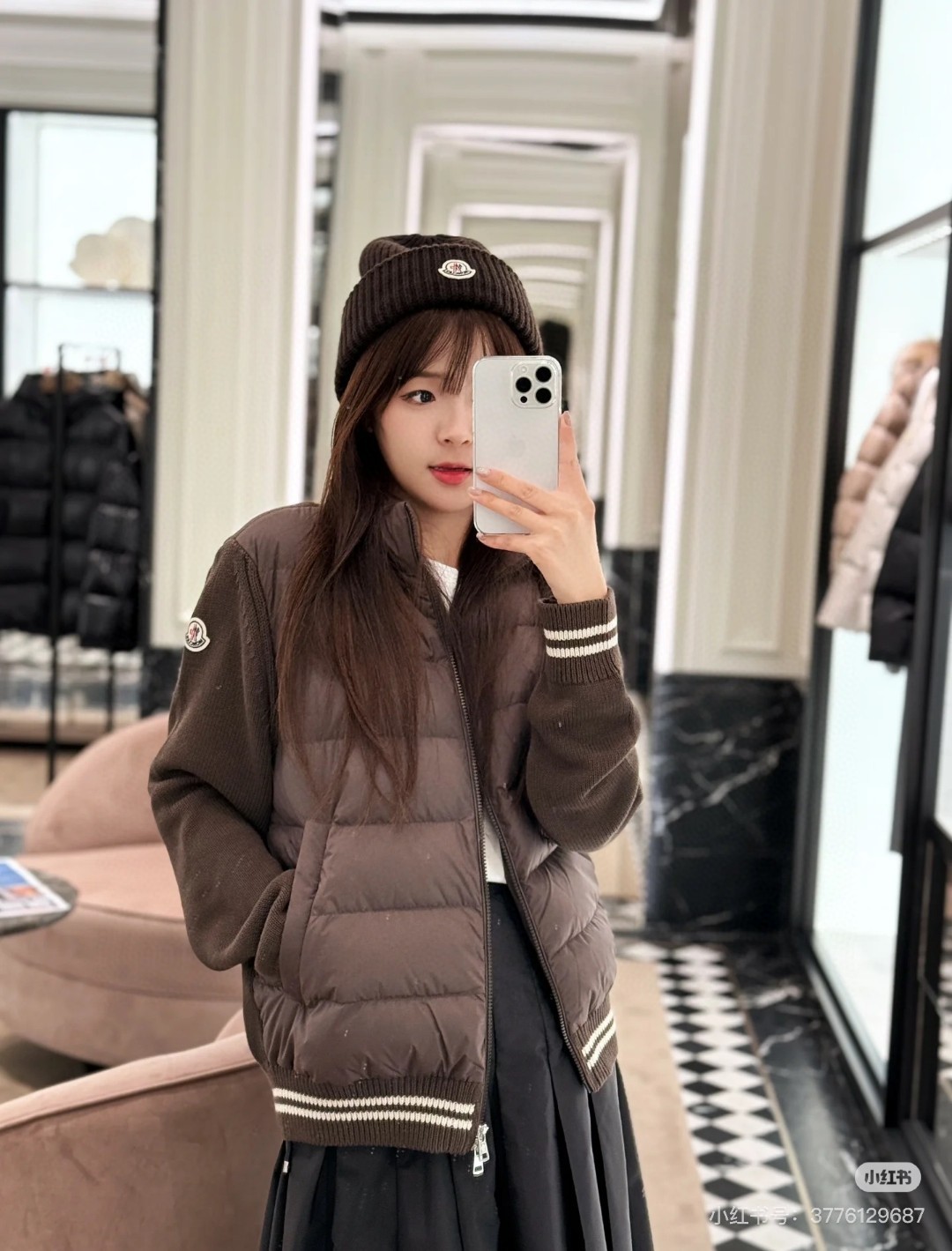 羽绒 Moncler 蒙口 羊毛针织衫羽绒拼接 官网图同步上新～黑色 咖啡色