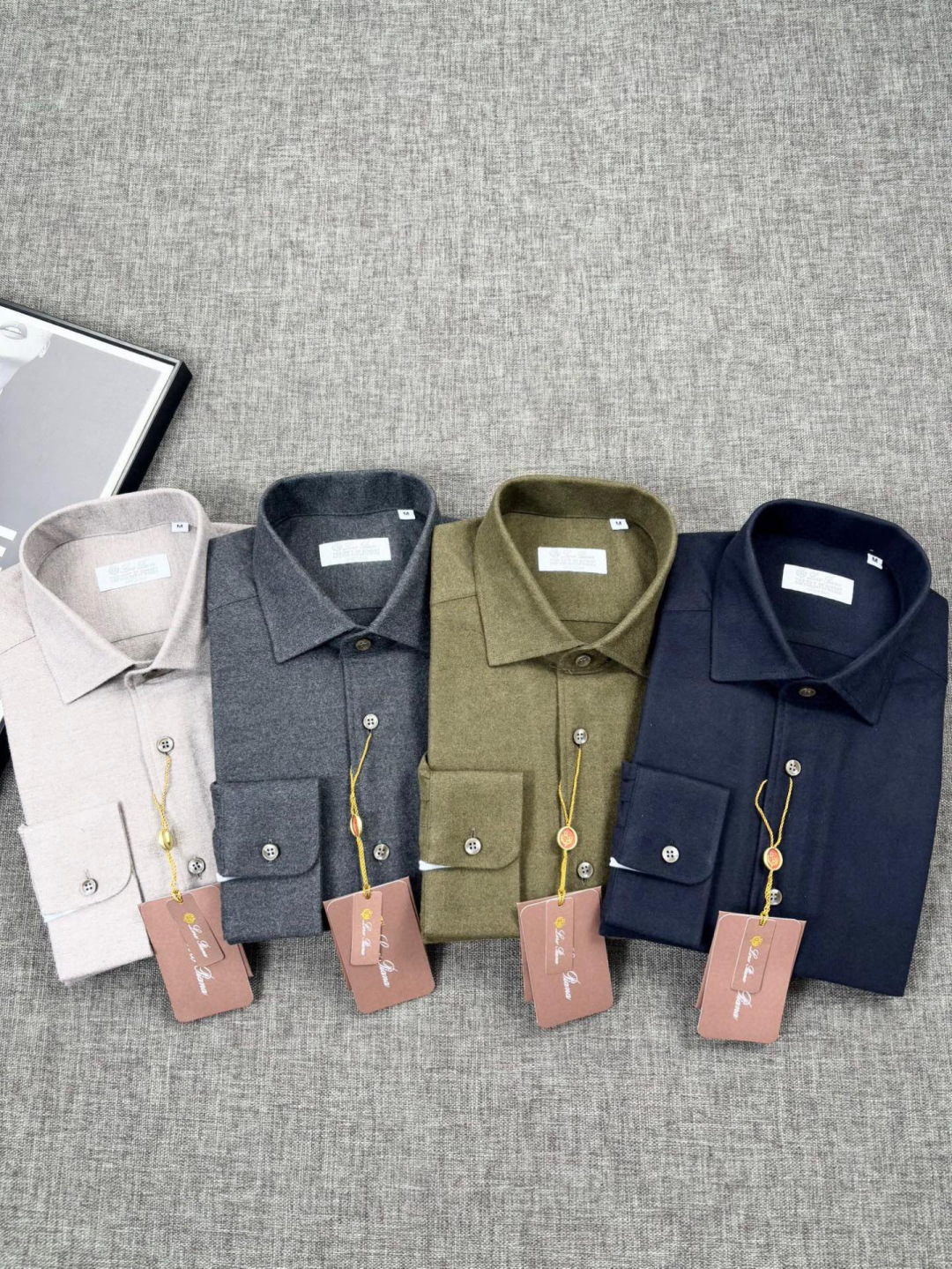 （藏蓝色～）.2025年秋冬新款lP🆕诺悠翩雅。国王的礼物系列，羊毛羊绒混纺舒适磨毛衬衫，商务绅士通勤款