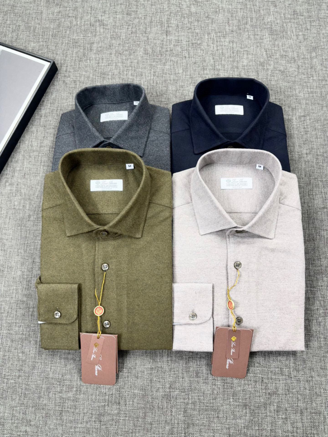 （藏蓝色～）.2025年秋冬新款lP🆕诺悠翩雅。国王的礼物系列，羊毛羊绒混纺舒适磨毛衬衫，商务绅士通勤款