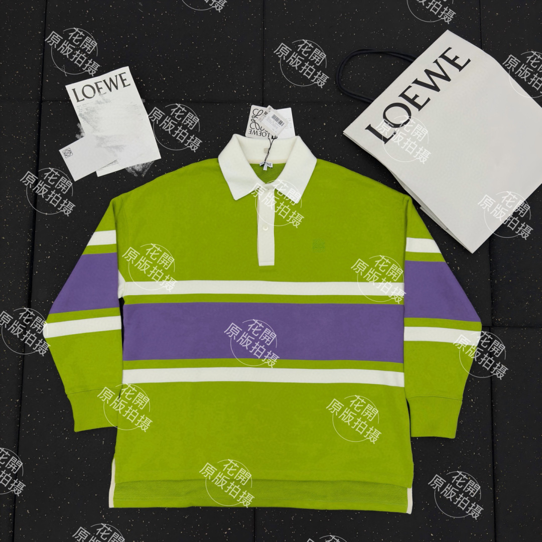 Loewe Anagram 刺绣Polo衫定制中克重棉质回圈抓绒提花布 质感十足 厚重扎实 每一寸都蕴含