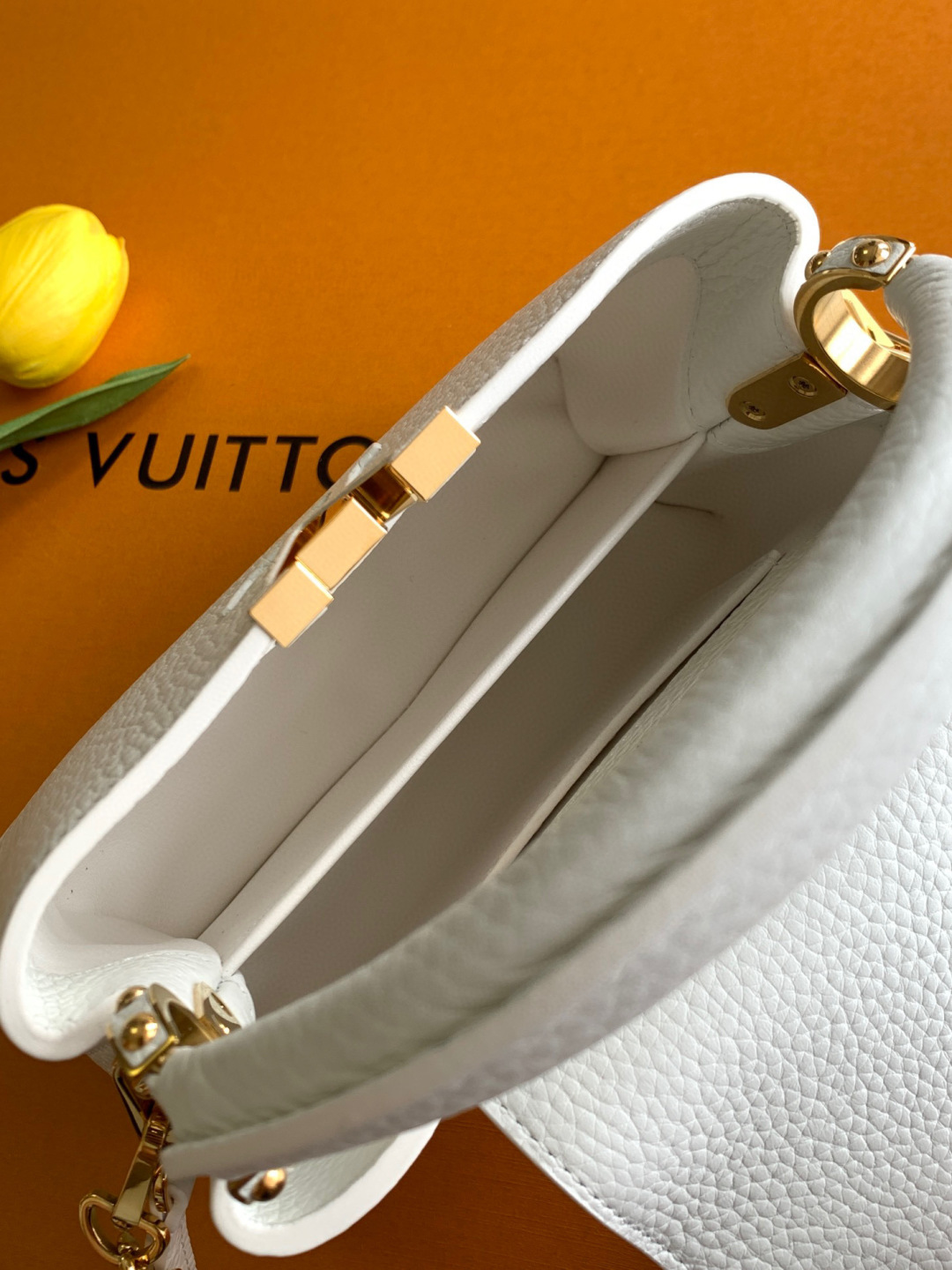 Louis Vuitton 全钢五金 M20845进口牛皮白色金扣