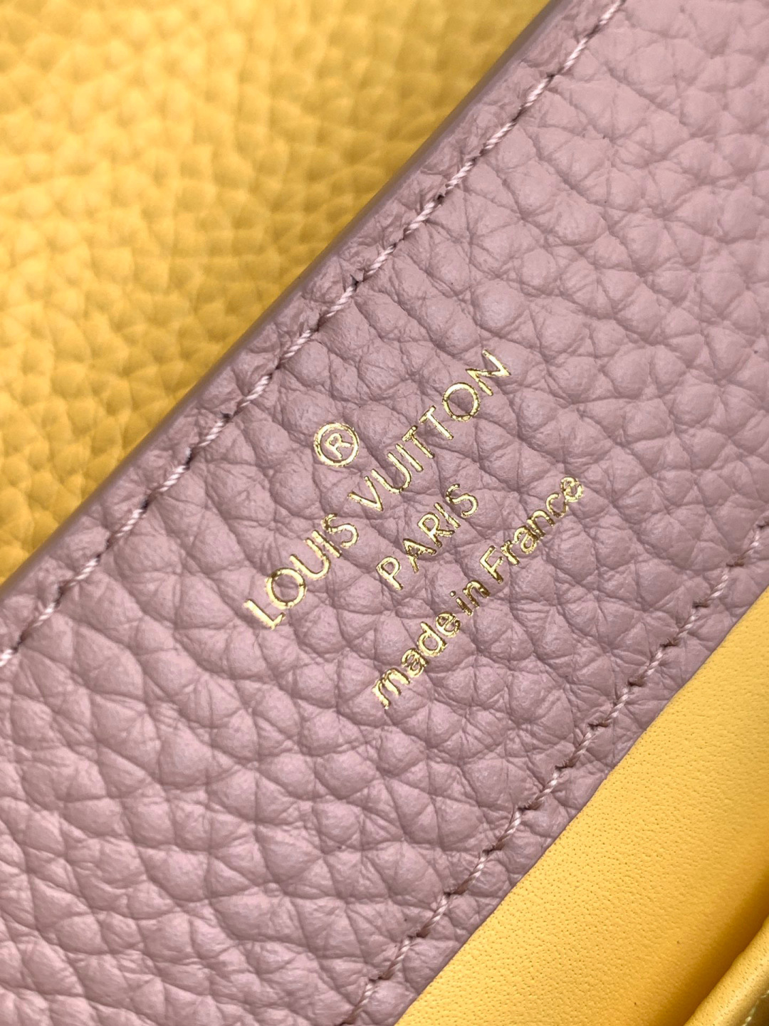 Louis Vuitton 全钢五金 M20845进口牛皮西柚粉配蛋黄金卉三拼