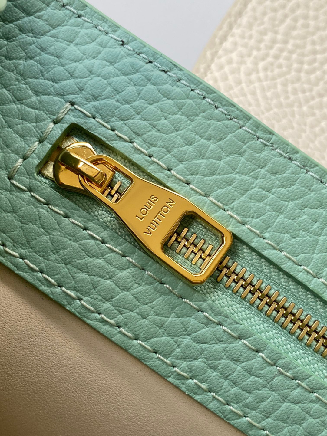 Louis Vuitton 动态芯片版 全钢五金进口牛皮 M23950绿配珍珠白金