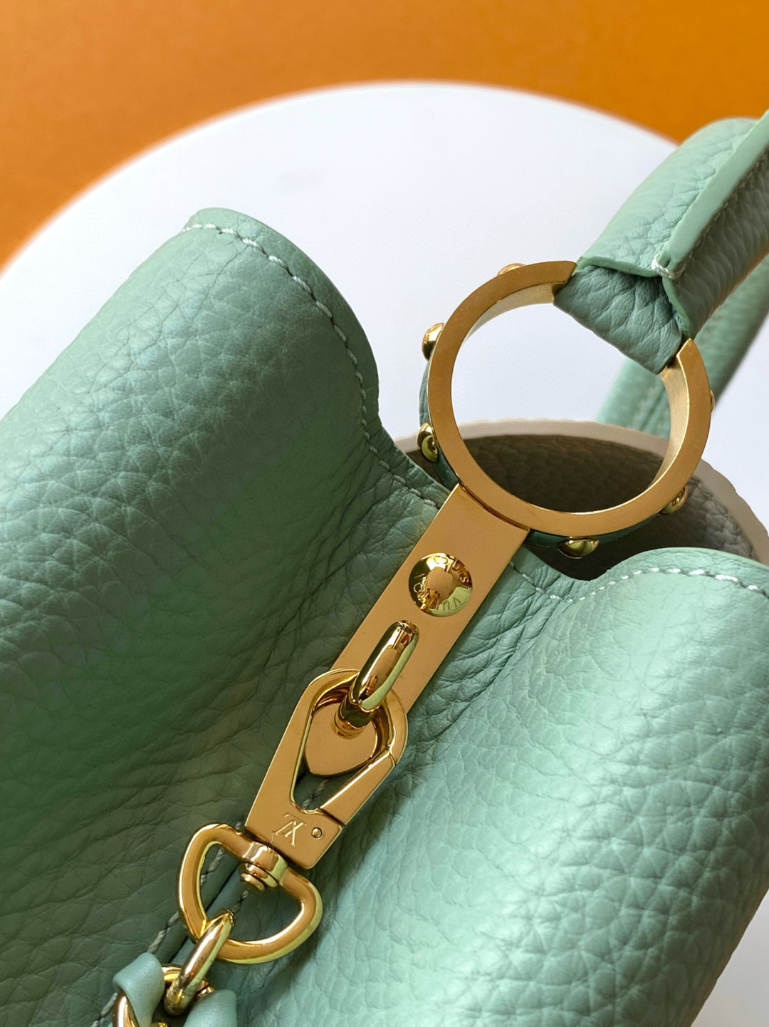 Louis Vuitton 动态芯片版 全钢五金进口牛皮 M23950绿配珍珠白金