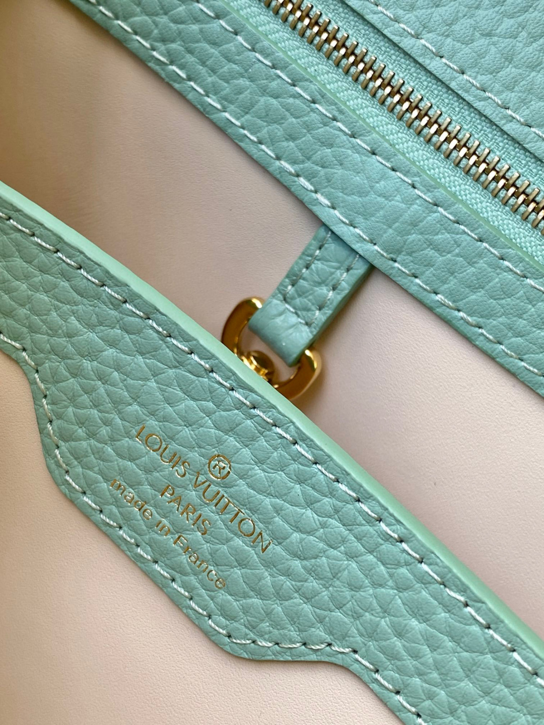 Louis Vuitton 动态芯片版 全钢五金进口牛皮 M23950绿配珍珠白金