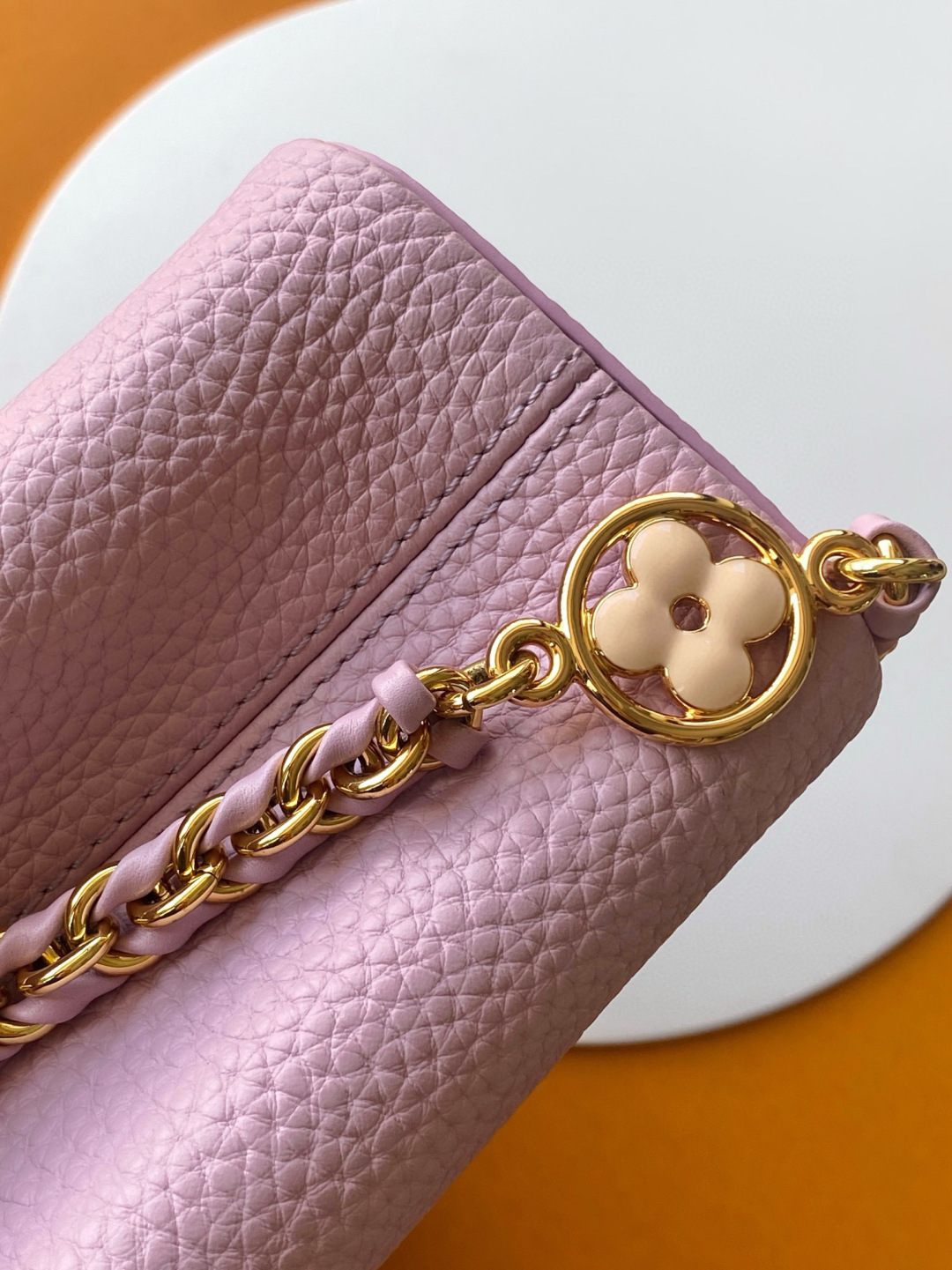 Louis Vuitton 动态芯片版 全钢五金进口牛皮 M23950深粉紫配珍珠白金