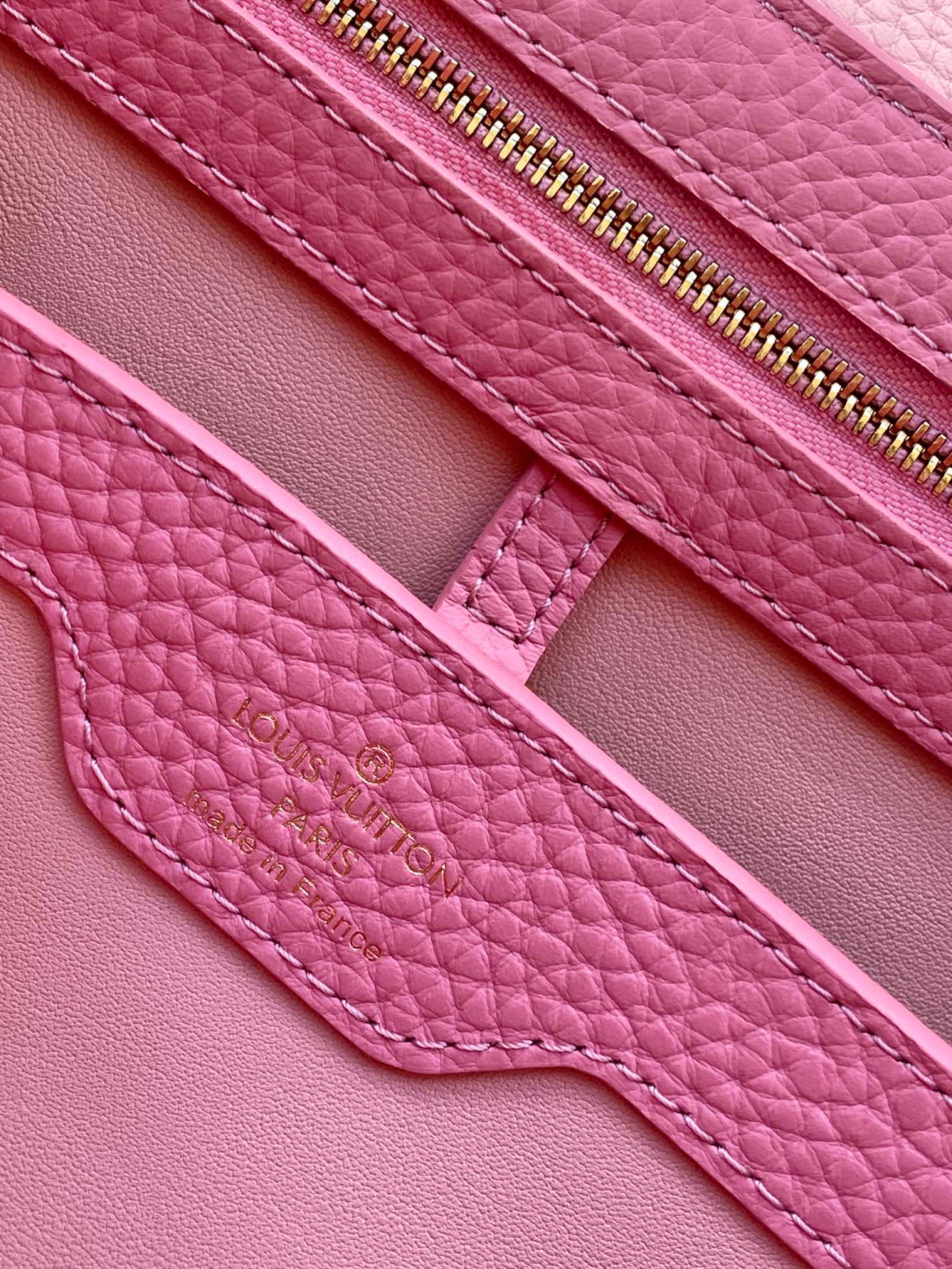 Louis Vuitton 全钢五金 M20844进口牛皮秋水仙色配浅樱花粉色花卉三拼