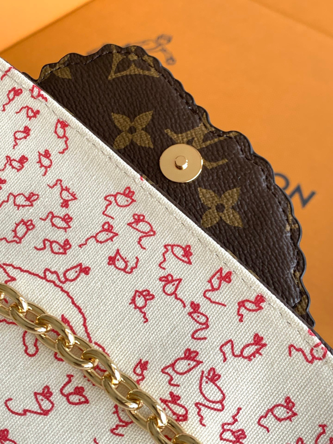 Louis Vuitton M15148 ZP开发 全钢五金 采用进口树膏皮LV Travels With Grace Coddington 系列推出此款Wallet On Chain Ivy 手袋