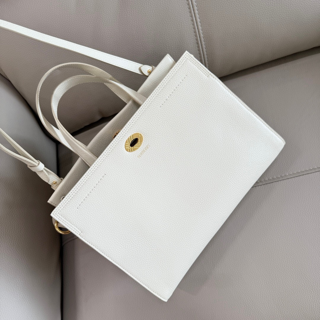 Burberry 中号 B家新款托特包 用于意大利进口粒纹小牛皮面料打造 搭配棉质混纺内衬