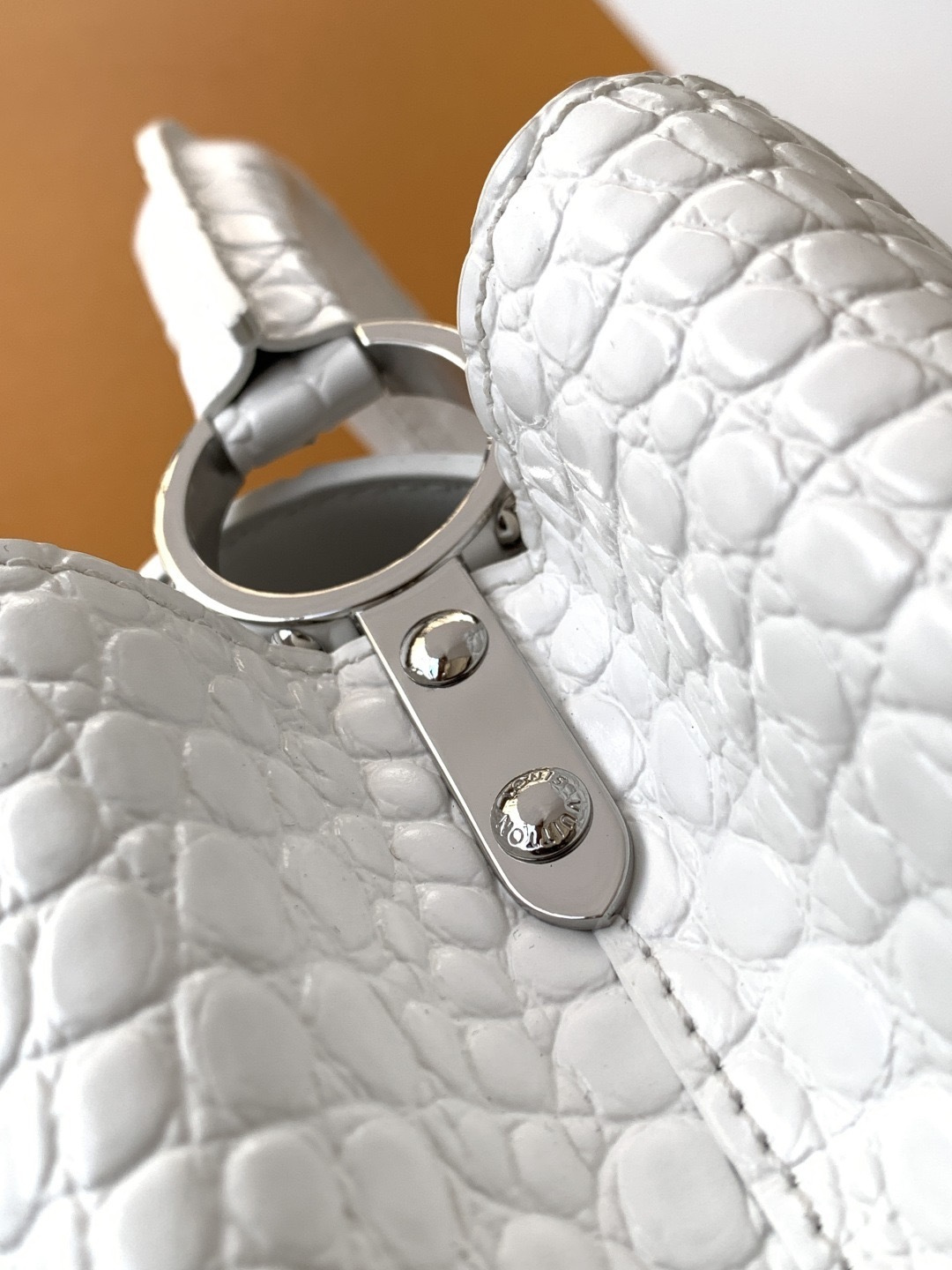 Lacoste 全钢五金 独家定制 精品级别M92173进口白色亮光鳄鱼纹银扣