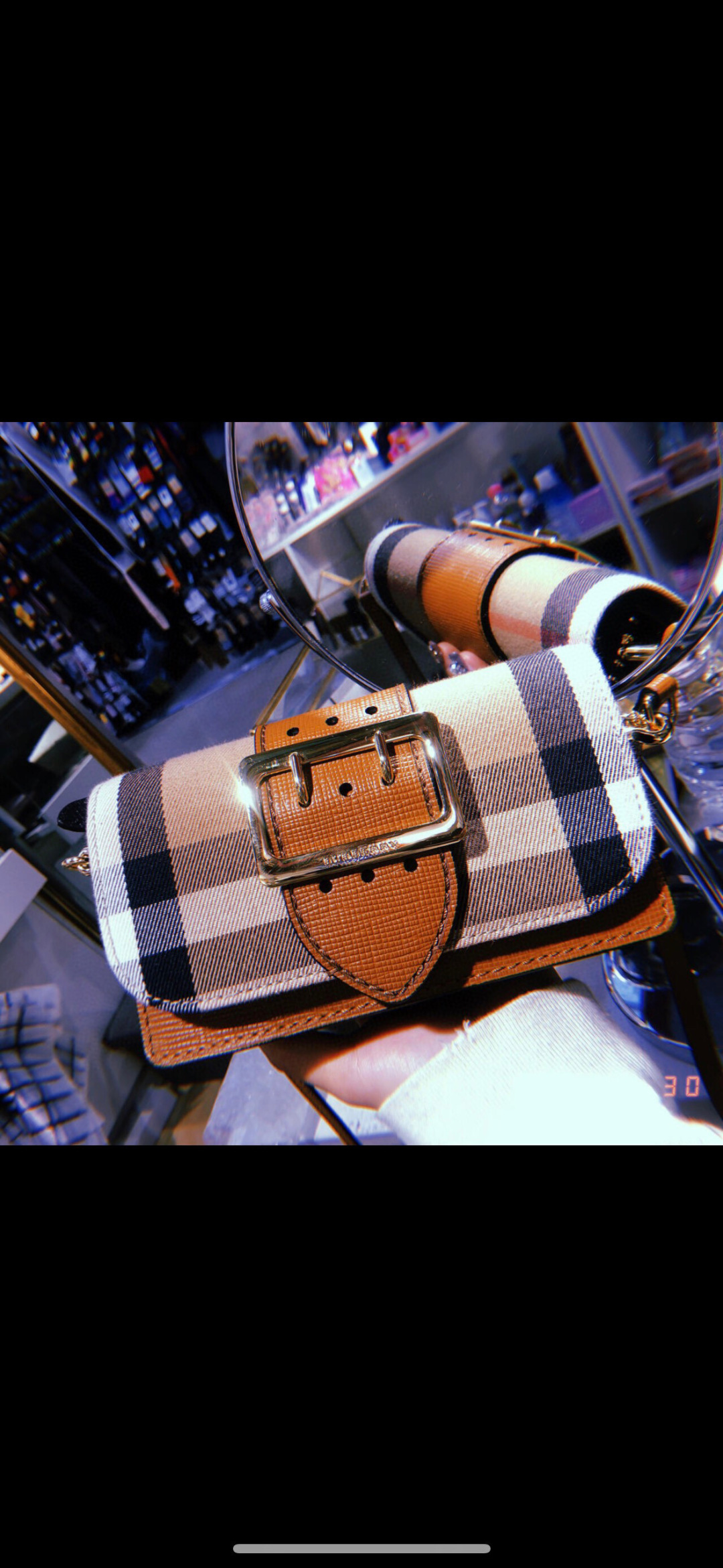 Burberry Three-way bag, classic plaid, fashionable and versatile
