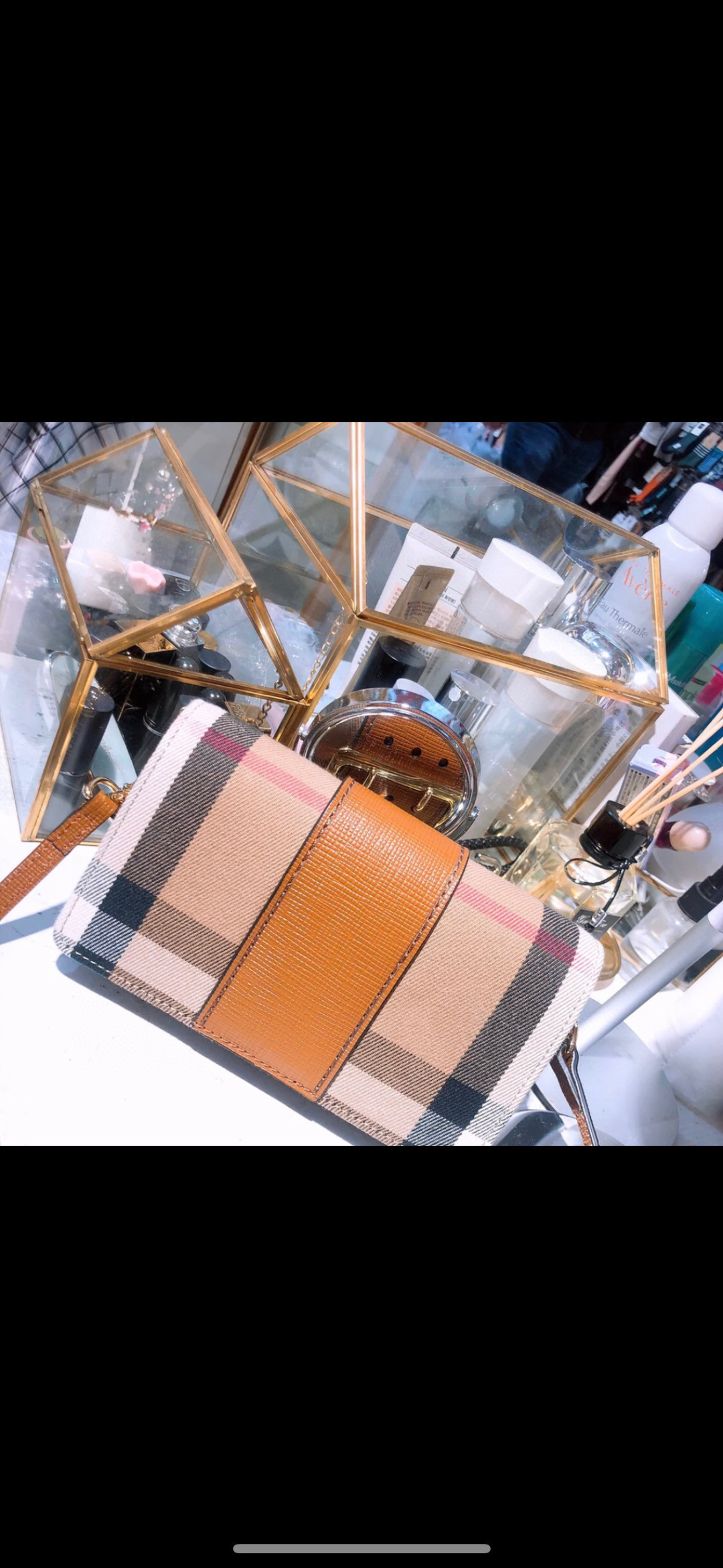 Burberry Three-way bag, classic plaid, fashionable and versatile
