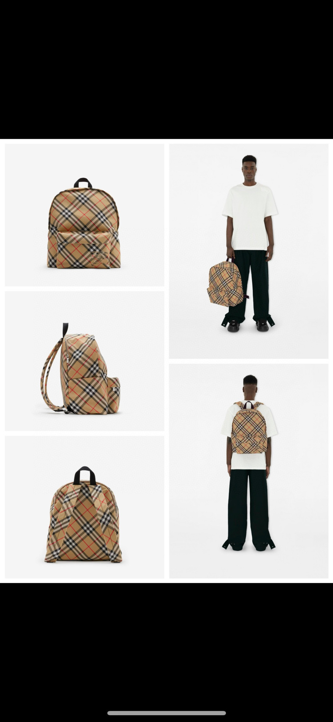 Burberry New style schoolbag sand color check