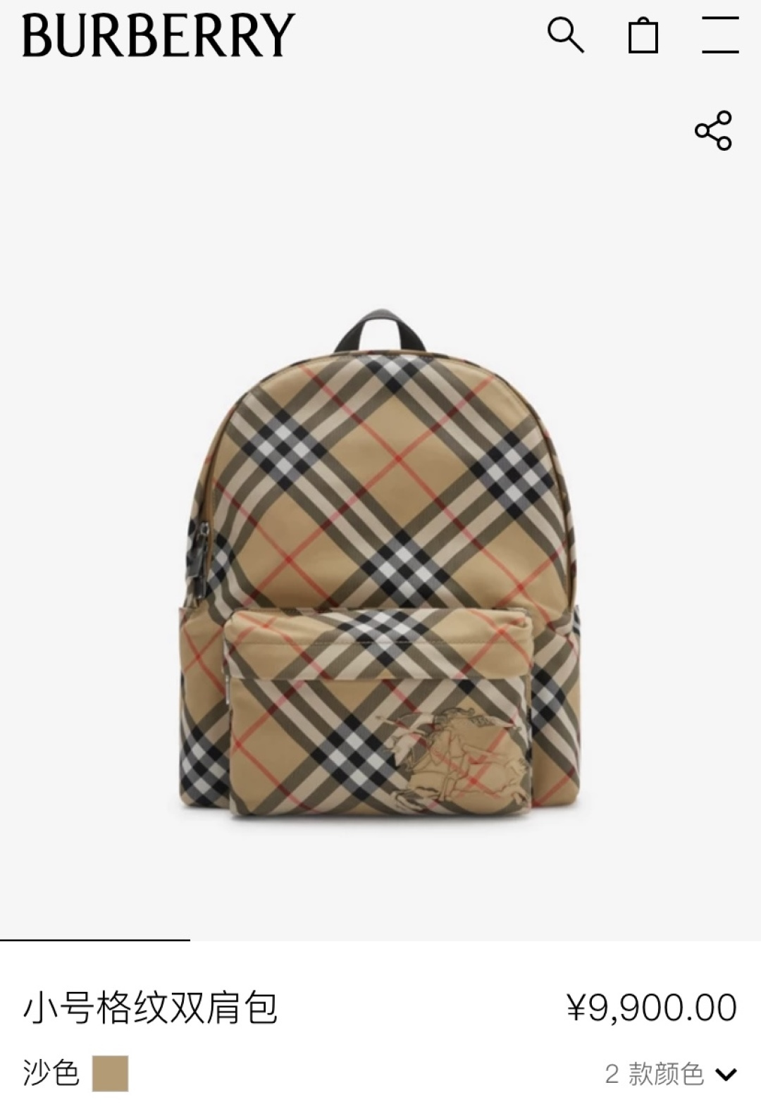 Burberry Small size new style schoolbagsand color check