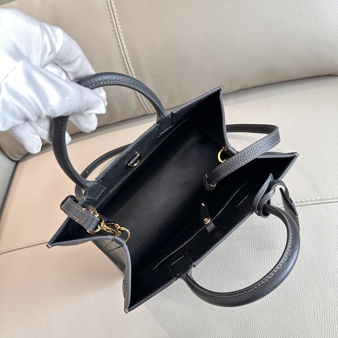 Burberry トートバッグ - イタリア製粒纹皮革と多機能ポケット