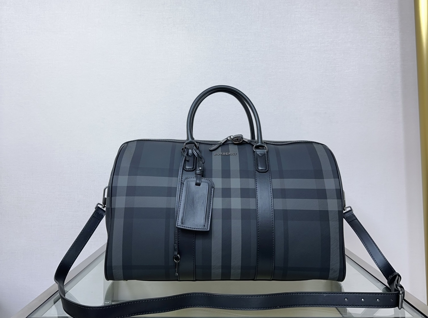 Especial 🅿️900 bolso de viaje 🧳 con amplio espacio, último estampado de cuadros gris de la marca B, con etiqueta de e…