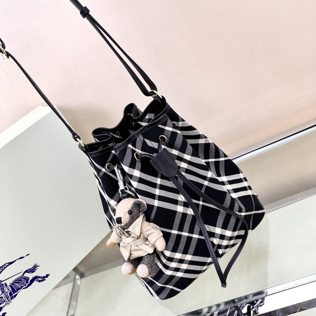 Burberry B’s latest drawstring bucket bag