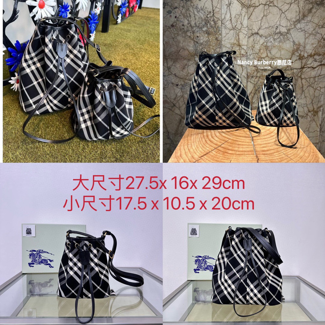 Burberry Large and small sizes with black and white grid are available