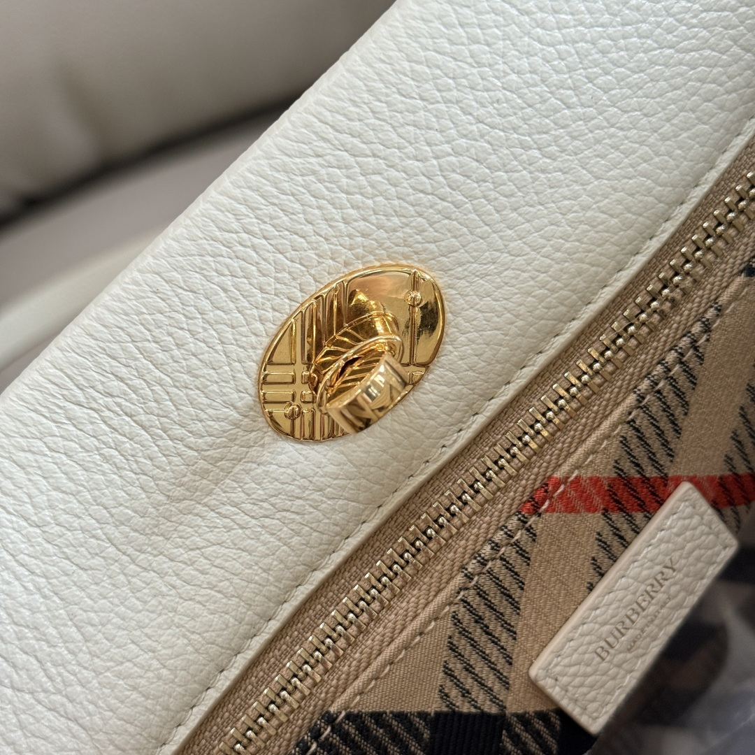 Burberry 中号 B家新款托特包 用于意大利进口粒纹小牛皮面料打造 搭配棉质混纺内衬