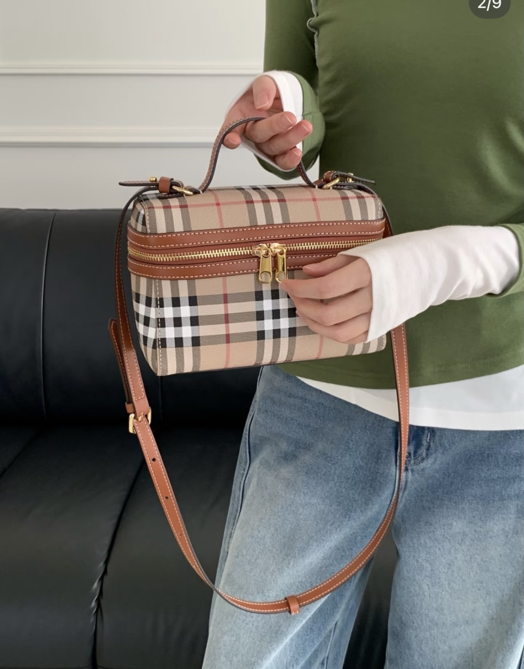 Burberry Retro plaid small square bag|