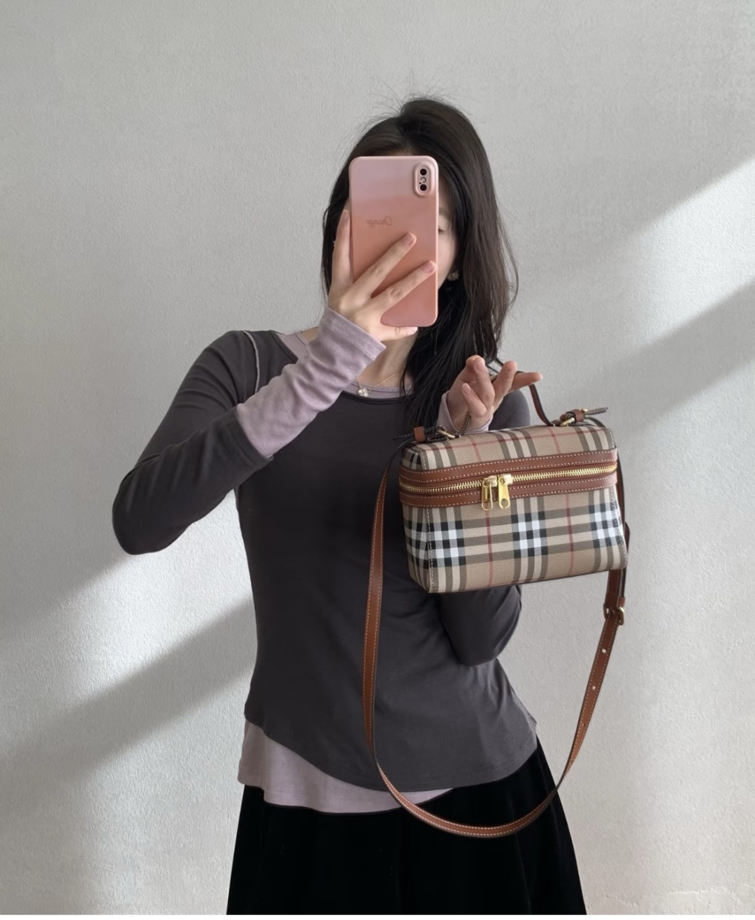 Burberry Retro plaid small square bag|