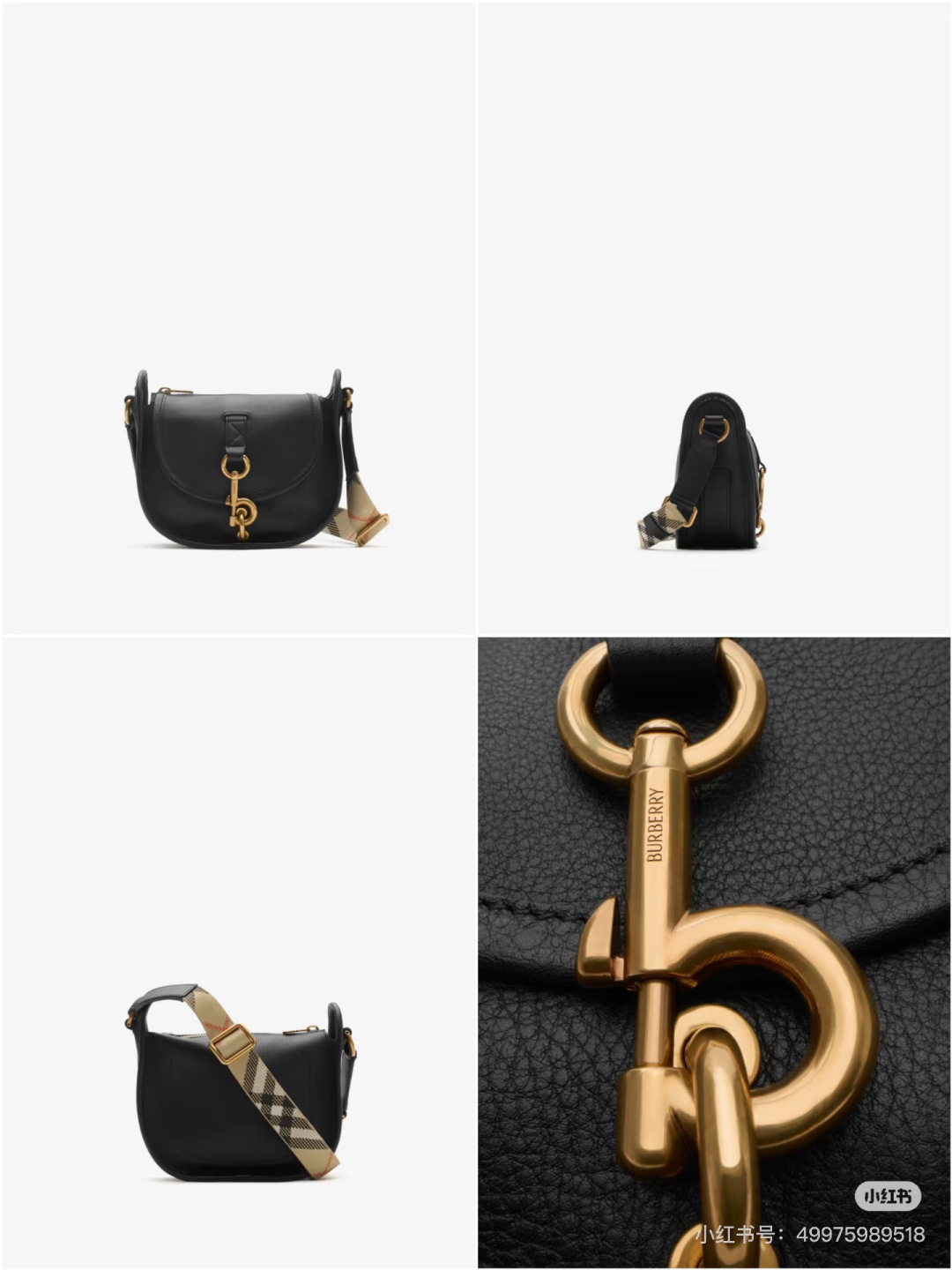 Burberry The mini B-shaped buckle messenger bag has arrived. The pure cowhide leather is very textured. It can be worn cross-body under the armpi
