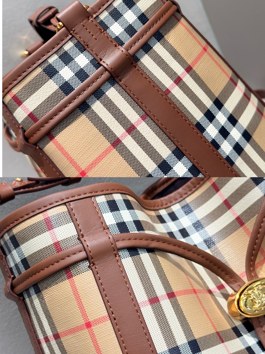 () Top quality, large bucket bag made of coated cotton canvas photo 9