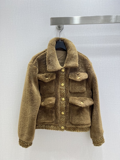 Fluffy Fleece Turn-Down Collar Jacket, Classic Warm Color, Short Style Coat 2 Fluffy Fleece Turn-Down Collar Jacket, Classic Warm Color, Short Style Coat