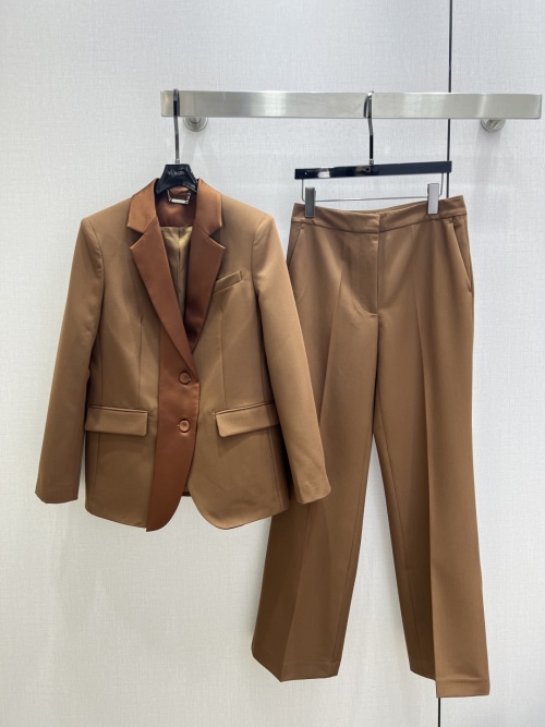 Elegant Women's Blazer Suit Set - Fashionable Chain Blazer and Straight-Leg Pants 2 Elegant Women's Blazer Suit Set - Fashionable Chain Blazer and Straight-Leg Pants