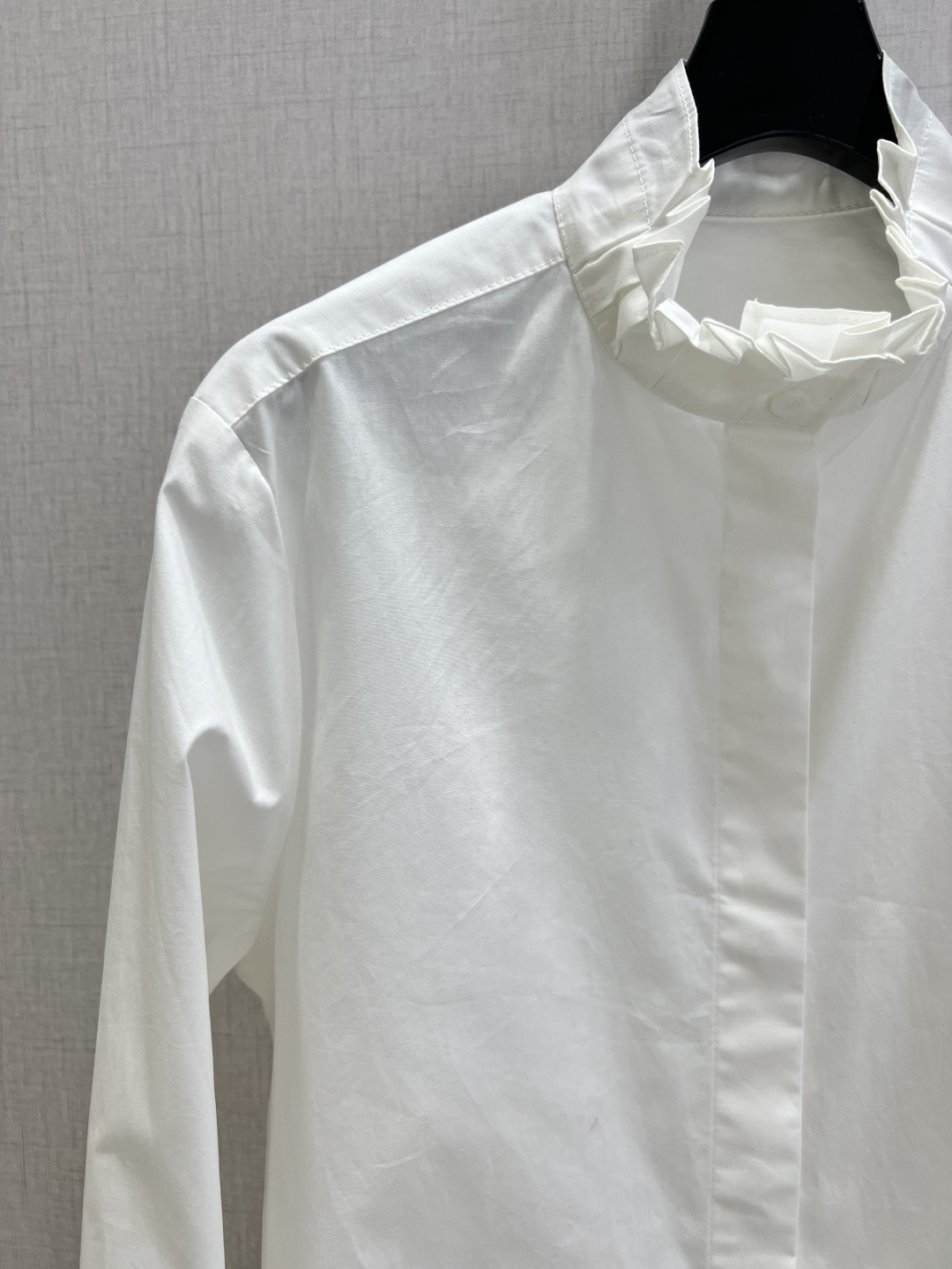 White Ruffle Collar Shirt
