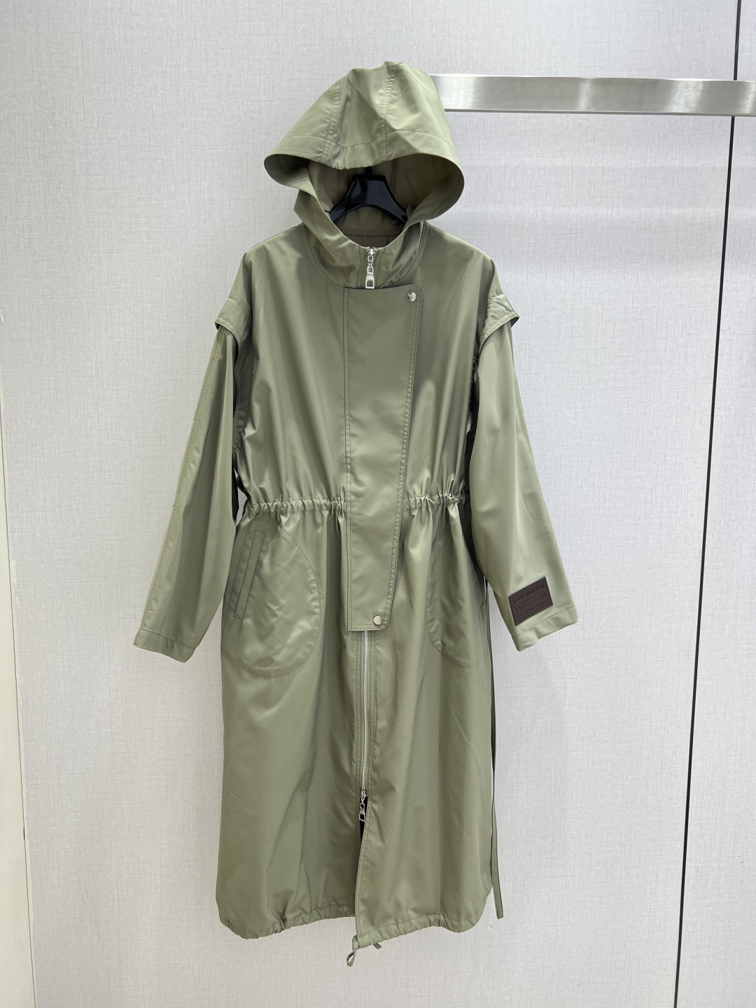 Louis Vuitton Olive Drawstring Hooded Coat