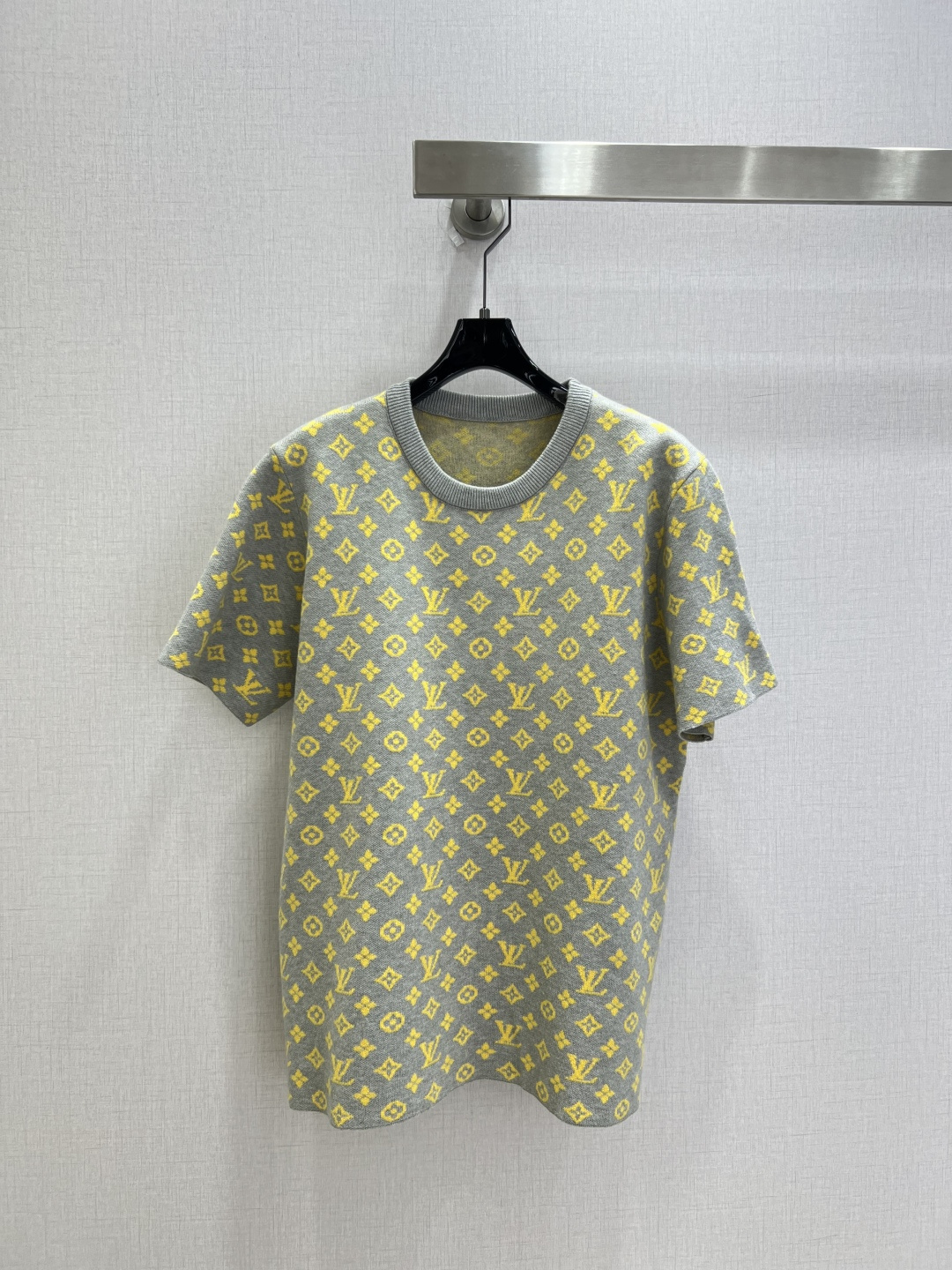 Louis Vuitton Gray Yellow Monogram Knit T-Shirt