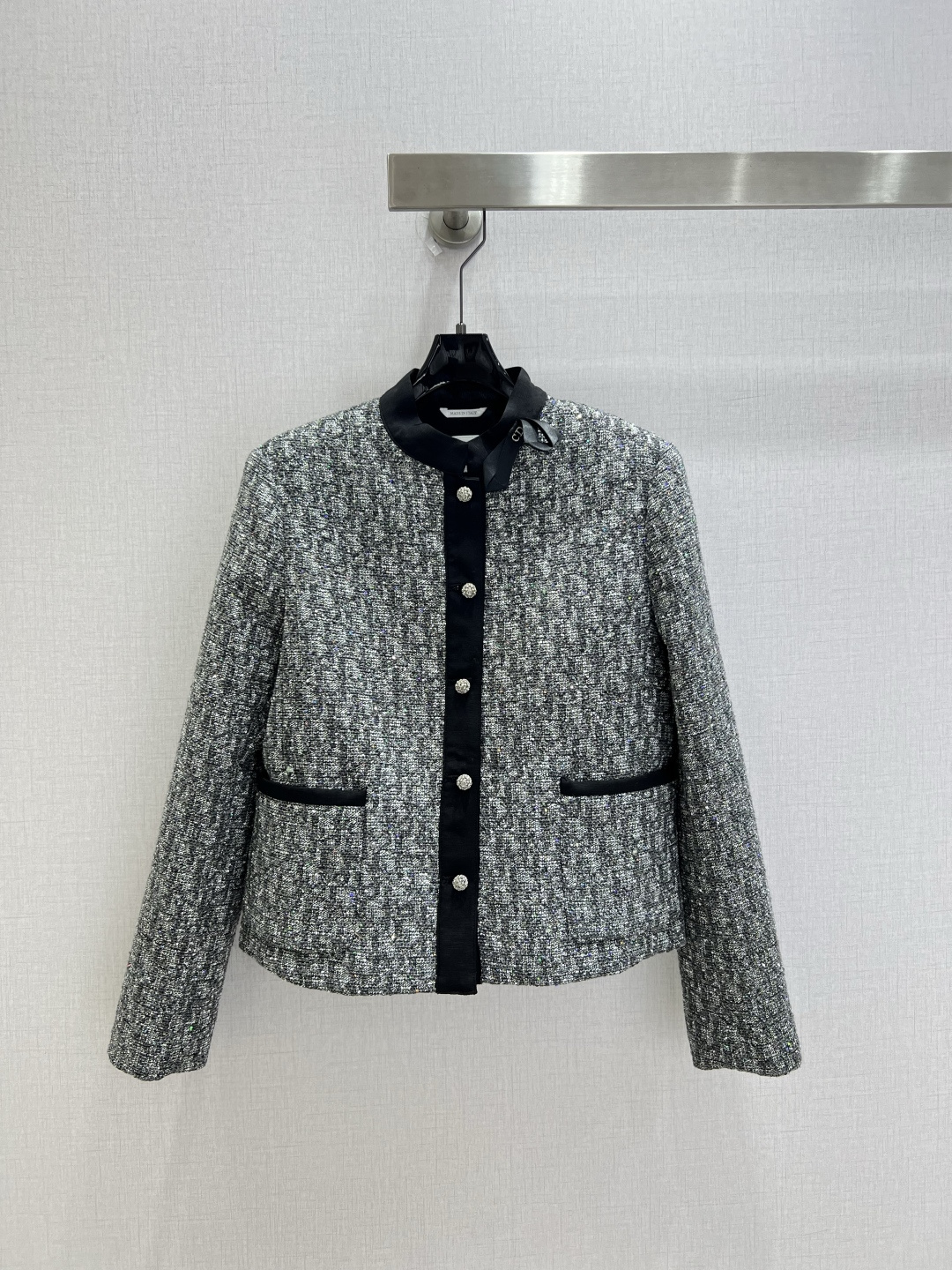 Dior Gray Contrast Trim Jacket