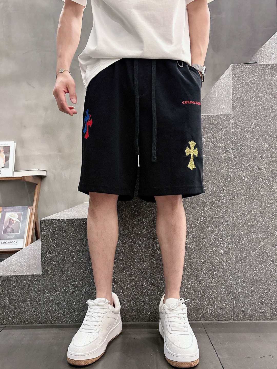 NO:411570,2025 spring and summer new style Croheart embroidered shorts M-3XL, chrome hearts, shorts, alexander wang198609092025春夏新款 克罗心刺绣短裤 M-3XL,,chrome hearts,shorts,alexander wang,Men's clothing