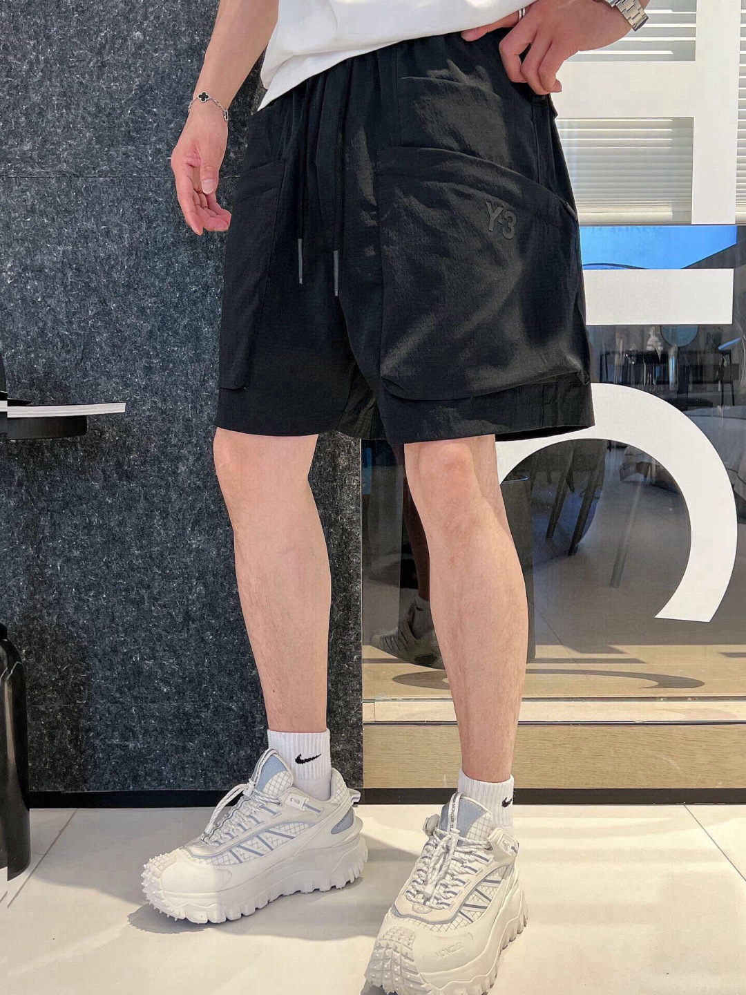 Y-3 Summer Shorts: High-End Quality, Super Soft Fabric, Double Pocket Design, Fashionable Logo