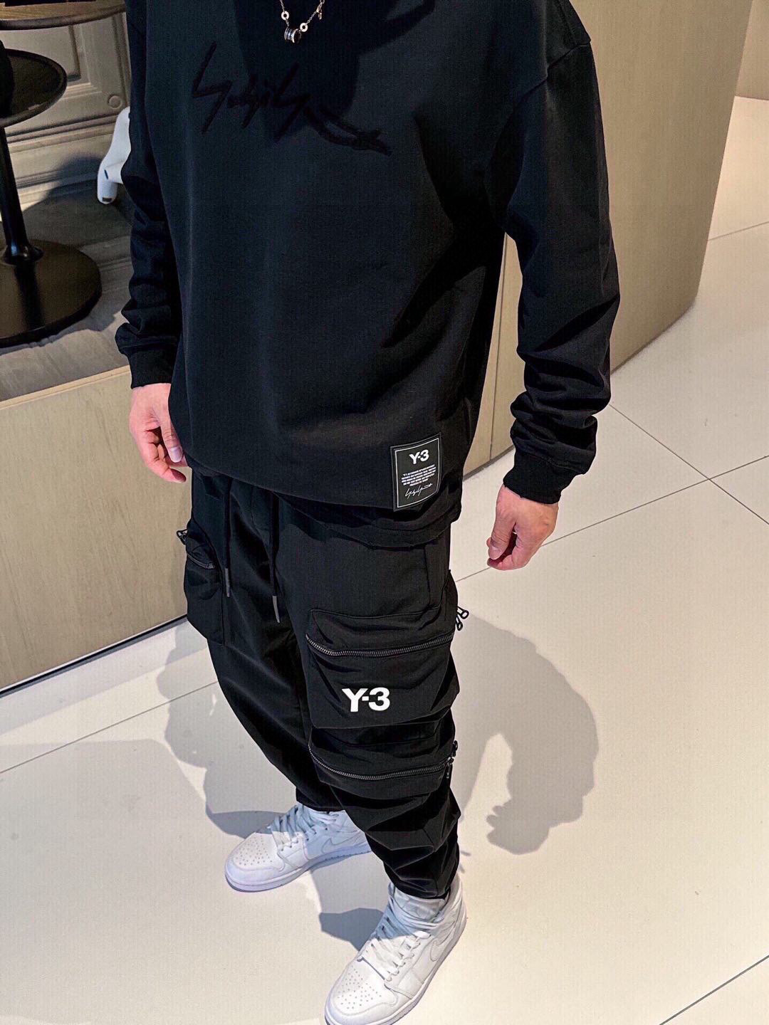 New Autumn Y3 Long Sleeve T-Shirt with Classic Globo Printing in Black and White - 图片 7