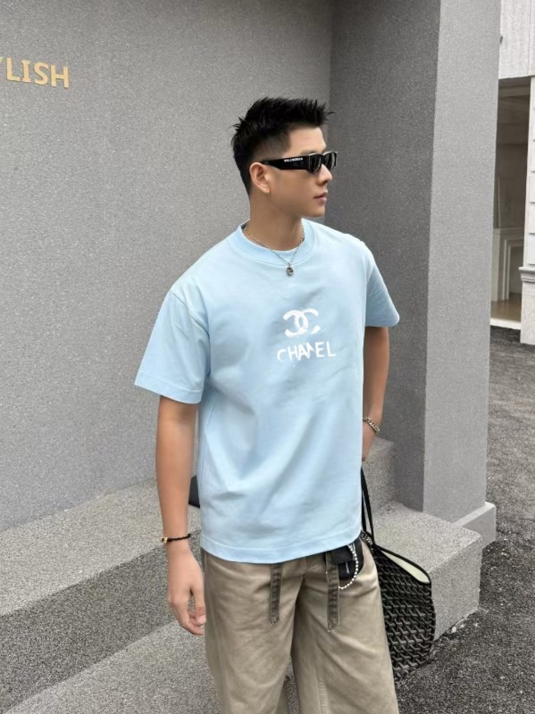 
CHANE*小香2025秋季新款 双C字母logo印花 短袖t恤  定制面料300g  男女同款
尺码