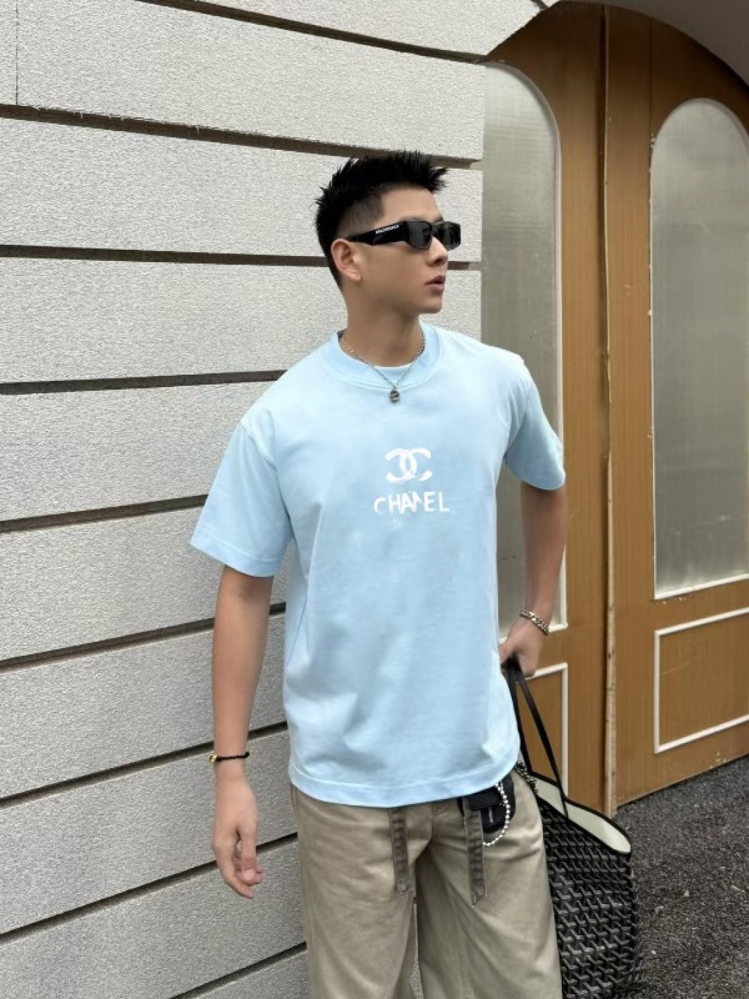 
CHANE*小香2025秋季新款 双C字母logo印花 短袖t恤  定制面料300g  男女同款
尺码