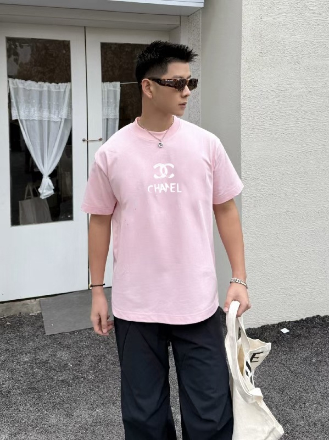 
CHANE*小香2025秋季新款 双C字母logo印花 短袖t恤  定制面料300g  男女同款
尺码