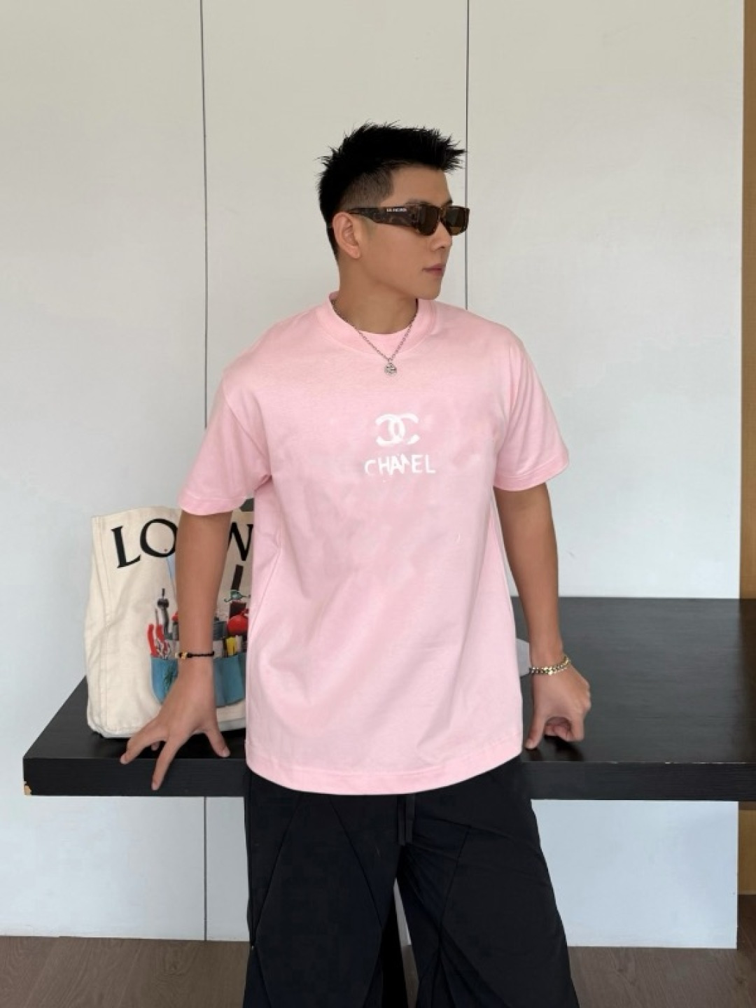 
CHANE*小香2025秋季新款 双C字母logo印花 短袖t恤  定制面料300g  男女同款
尺码