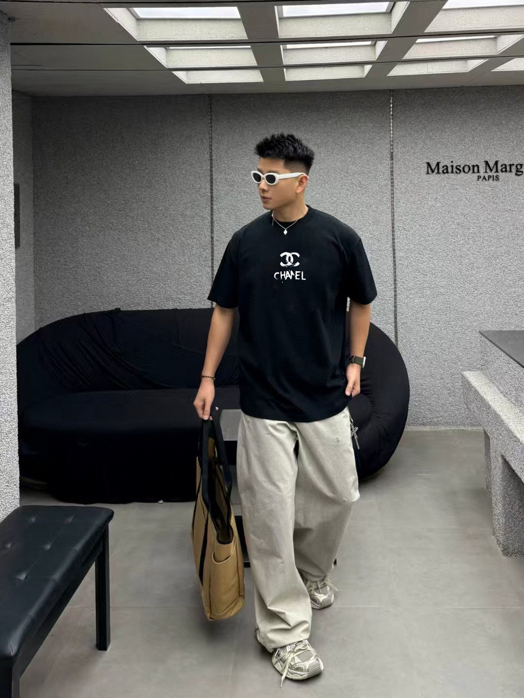 
CHANE*小香2025秋季新款 双C字母logo印花 短袖t恤  定制面料300g  男女同款
尺码