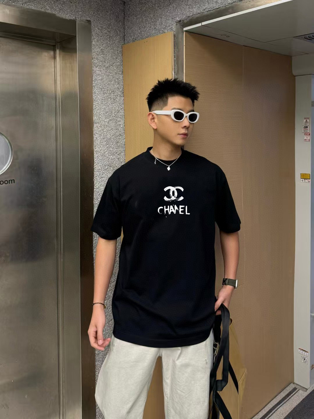 
CHANE*小香2025秋季新款 双C字母logo印花 短袖t恤  定制面料300g  男女同款
尺码