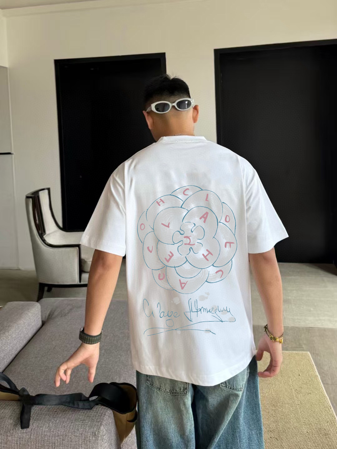 
CHANE*小香2025秋季新款 双C字母logo印花 短袖t恤  定制面料300g  男女同款
尺码